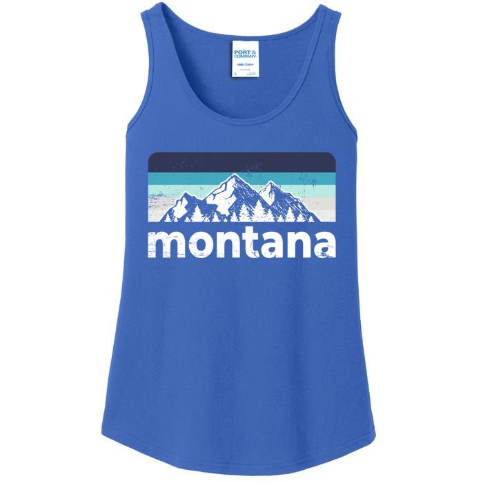 Vintage Retro Montana Mountain Adventure Outdoor Big Sky Funny Gift Ladies Essential Tank