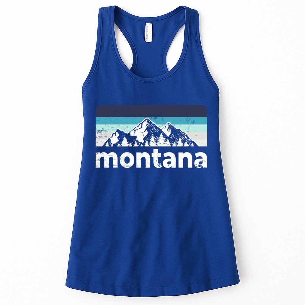 Vintage Retro Montana Mountain Adventure Outdoor Big Sky Funny Gift Womens Tank Top
