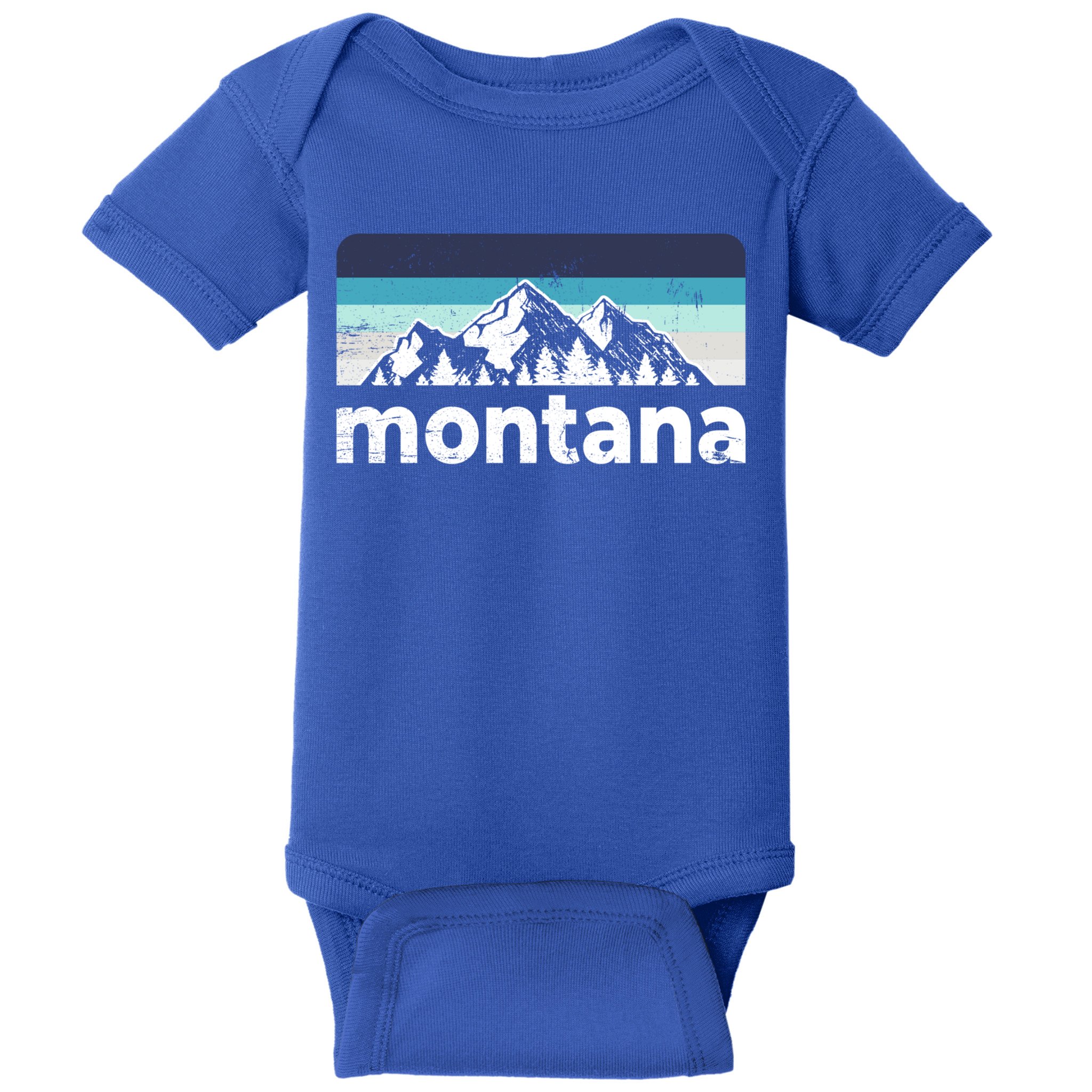 Vintage Retro Montana Mountain Adventure Outdoor Big Sky Funny Gift Baby Bodysuit