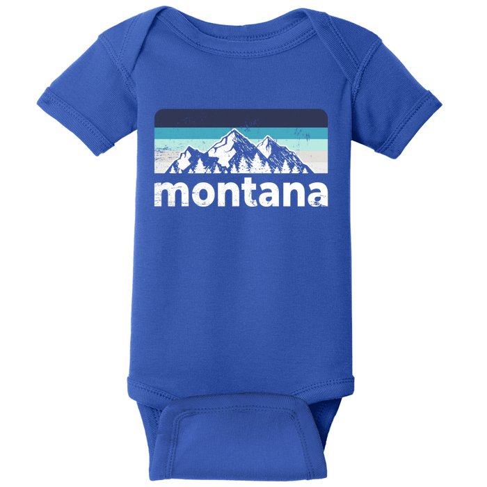 Vintage Retro Montana Mountain Adventure Outdoor Big Sky Funny Gift Baby Bodysuit