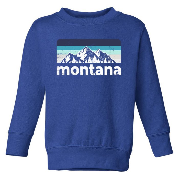 Vintage Retro Montana Mountain Adventure Outdoor Big Sky Funny Gift Toddler Sweatshirt