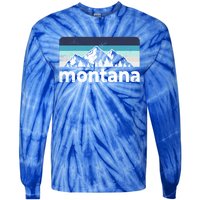 Vintage Retro Montana Mountain Adventure Outdoor Big Sky Funny Gift Tie-Dye Long Sleeve Shirt