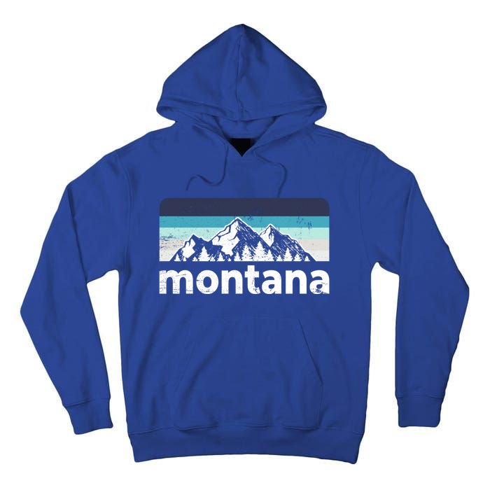 Vintage Retro Montana Mountain Adventure Outdoor Big Sky Funny Gift Tall Hoodie