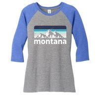 Vintage Retro Montana Mountain Adventure Outdoor Big Sky Funny Gift Women's Tri-Blend 3/4-Sleeve Raglan Shirt