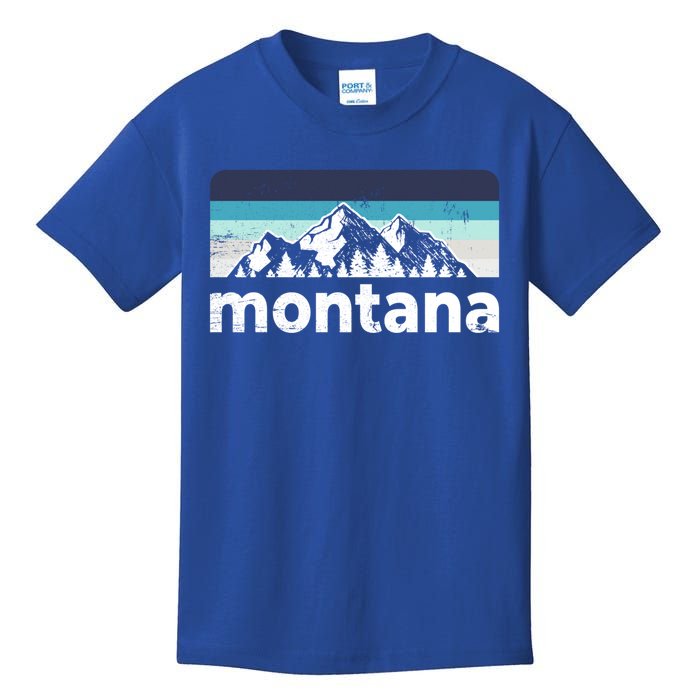 Vintage Retro Montana Mountain Adventure Outdoor Big Sky Funny Gift Kids T-Shirt