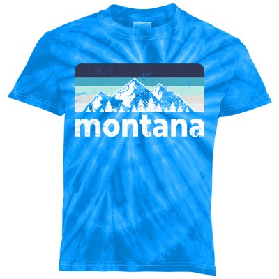 Vintage Retro Montana Mountain Adventure Outdoor Big Sky Funny Gift Kids Tie-Dye T-Shirt