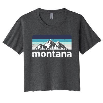 Vintage Retro Montana Mountain Adventure Outdoor Big Sky Funny Gift Women's Crop Top Tee