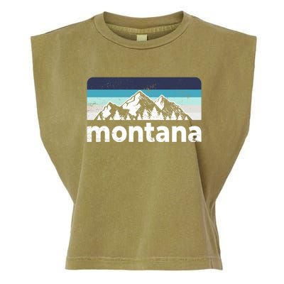 Vintage Retro Montana Mountain Adventure Outdoor Big Sky Funny Gift Garment-Dyed Women's Muscle Tee