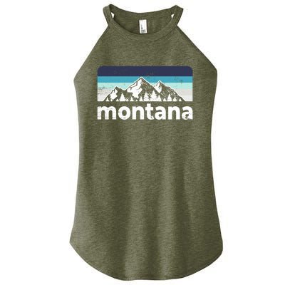 Vintage Retro Montana Mountain Adventure Outdoor Big Sky Funny Gift Women's Perfect Tri Rocker Tank