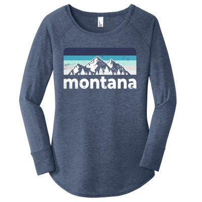 Vintage Retro Montana Mountain Adventure Outdoor Big Sky Funny Gift Women's Perfect Tri Tunic Long Sleeve Shirt