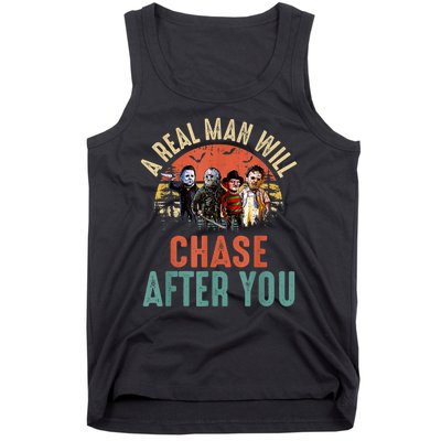 Vintage Real Man Will Chase After You Halloween Character Tank Top