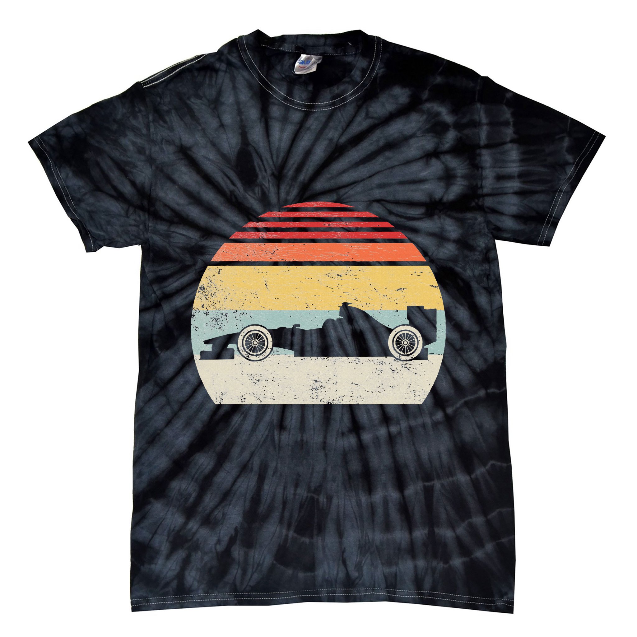 Vintage Retro Mechanic Sport Formula Race Car Tie-Dye T-Shirt