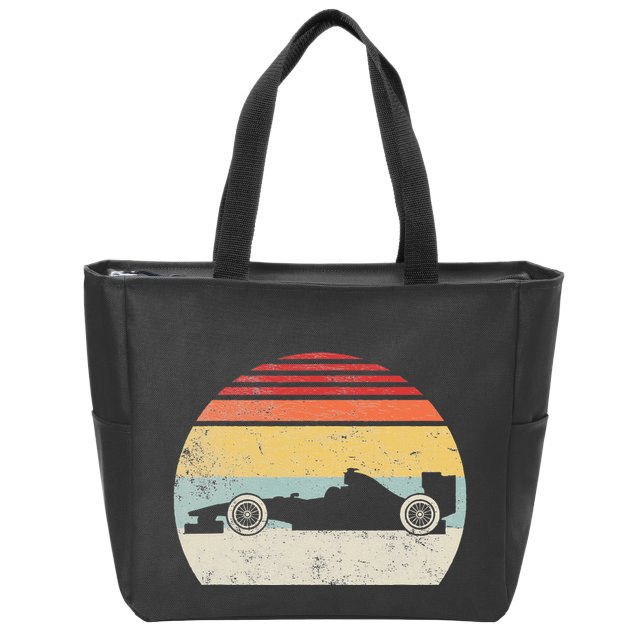 Vintage Retro Mechanic Sport Formula Race Car Zip Tote Bag