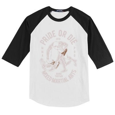 Vintage Retro Mma Outfit Fighter Mixed Martial Arts Gift Kids Colorblock Raglan Jersey