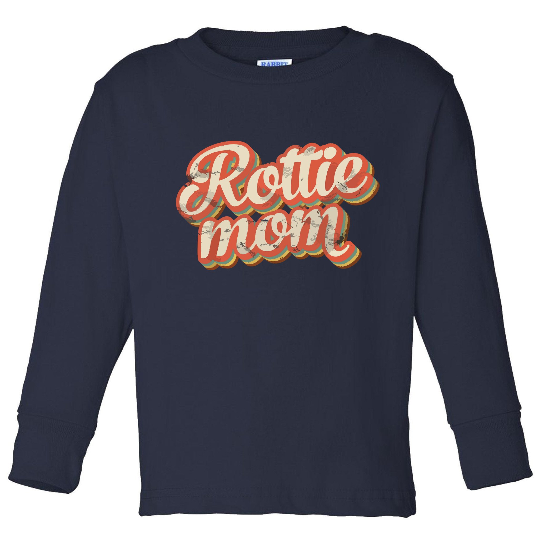 Vintage Rottweiler Mom Gift Rott Dog Lover Pet Rottie Mama Toddler Long Sleeve Shirt