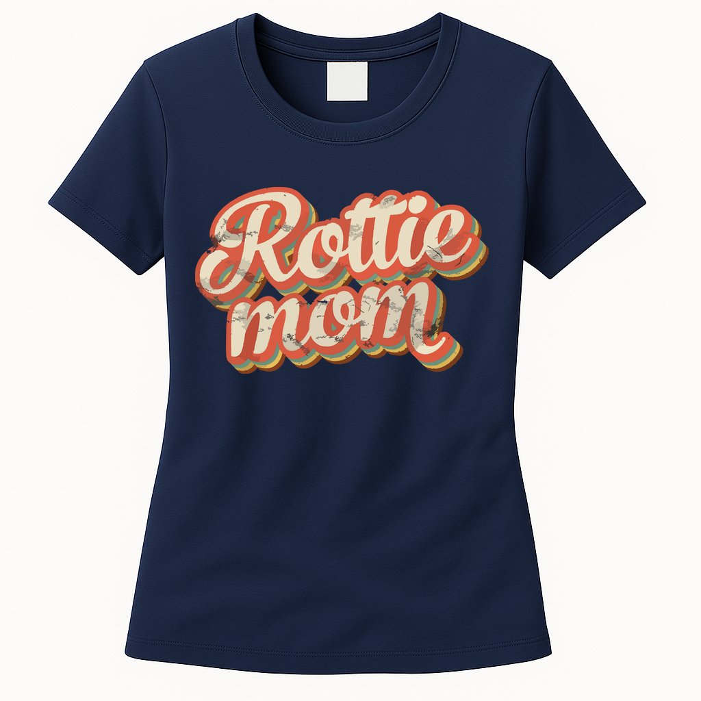 Vintage Rottweiler Mom Gift Rott Dog Lover Pet Rottie Mama Womens T-Shirt