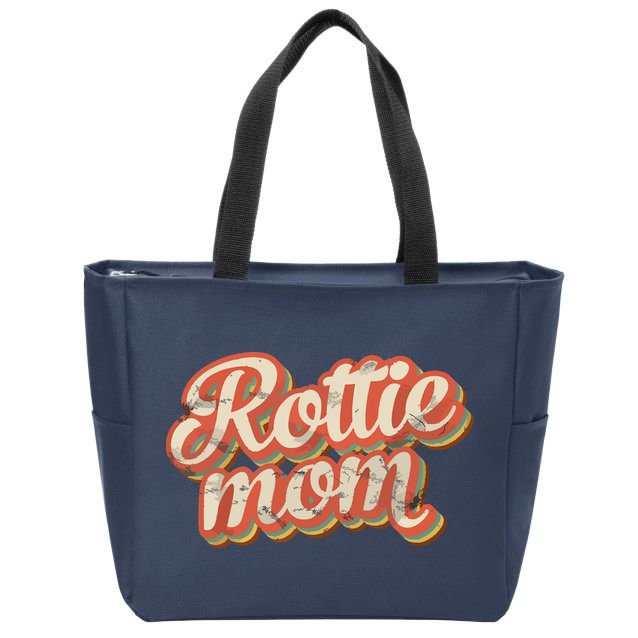 Vintage Rottweiler Mom Gift Rott Dog Lover Pet Rottie Mama Zip Tote Bag