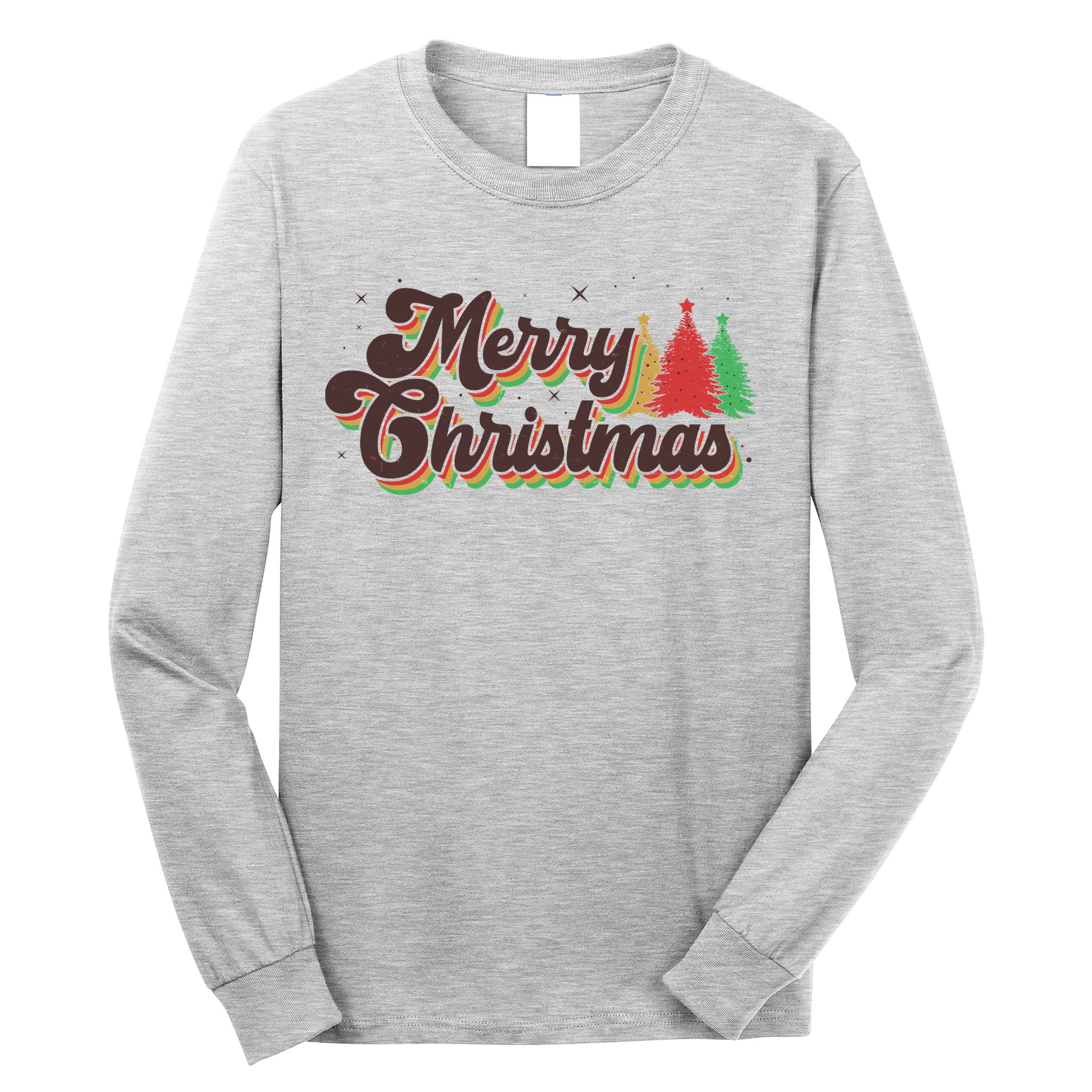 Vintage Retro Merry Christmas Long Sleeve Shirt