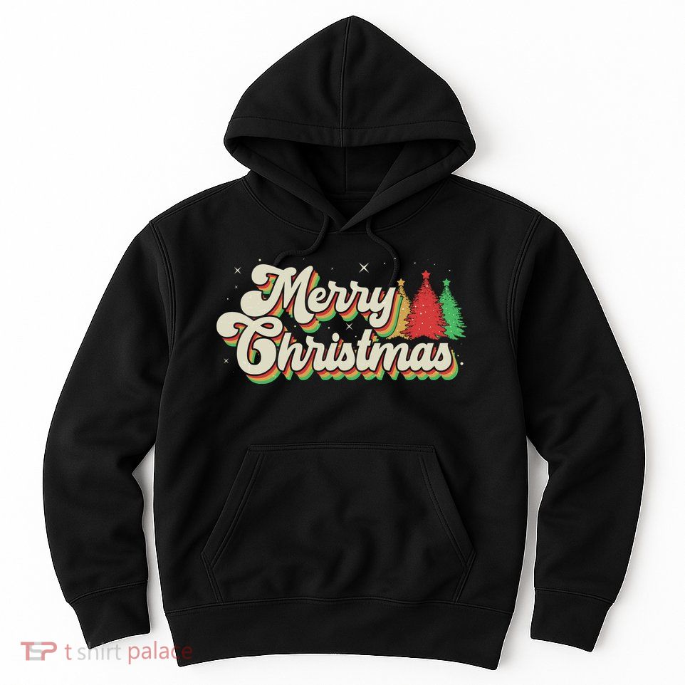 Vintage Retro Merry Christmas Hoodie