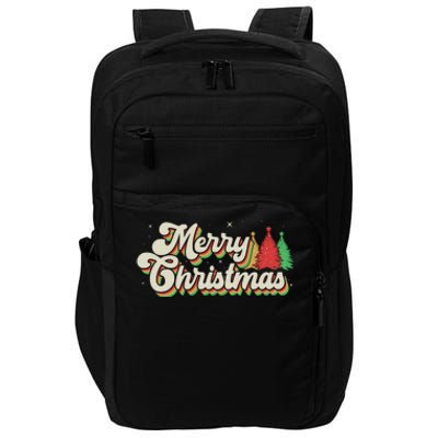 Vintage Retro Merry Christmas Impact Tech Backpack