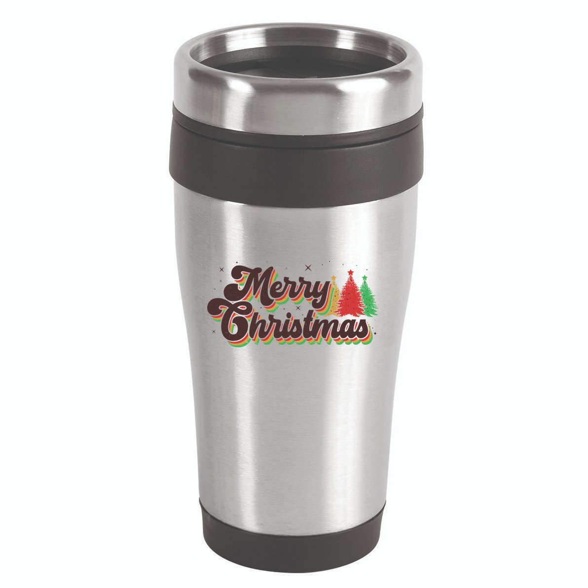 Vintage Retro Merry Christmas 16oz Travel Tumbler