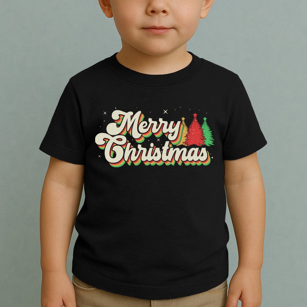 Vintage Retro Merry Christmas Toddler T-Shirt