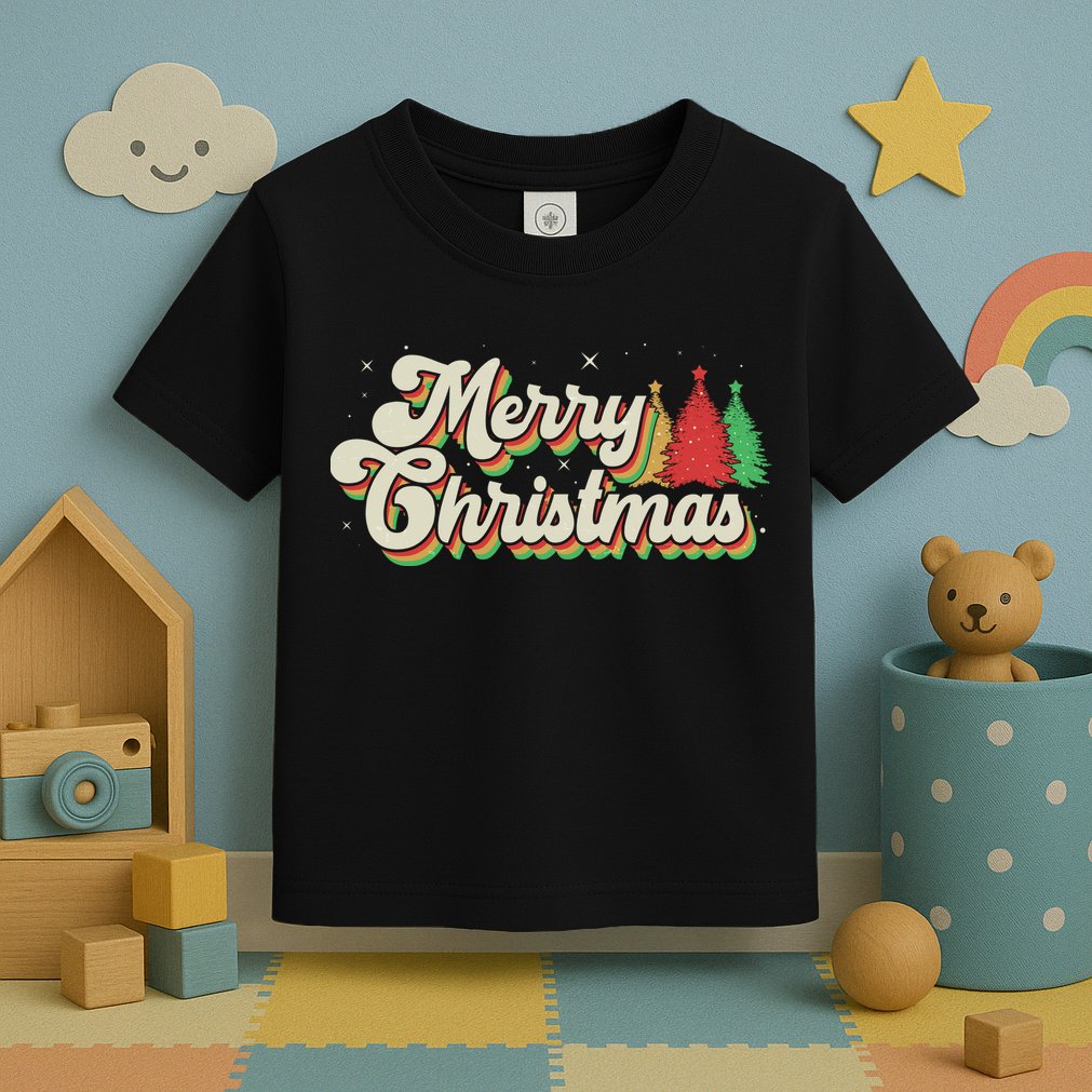 Vintage Retro Merry Christmas Toddler T-Shirt