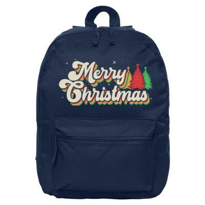 Vintage Retro Merry Christmas 16 in Basic Backpack