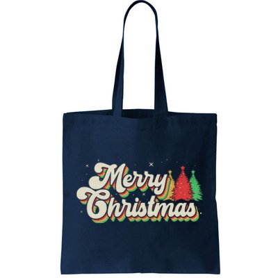 Vintage Retro Merry Christmas Tote Bag