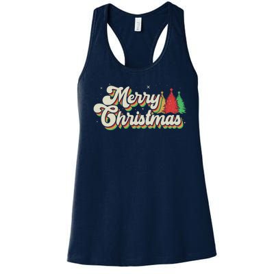 Vintage Retro Merry Christmas Women's Racerback Tank