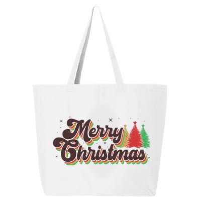 Vintage Retro Merry Christmas 25L Jumbo Tote