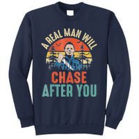 Vintage Real Man Will Chase After You Halloween Characters Sweatshirt