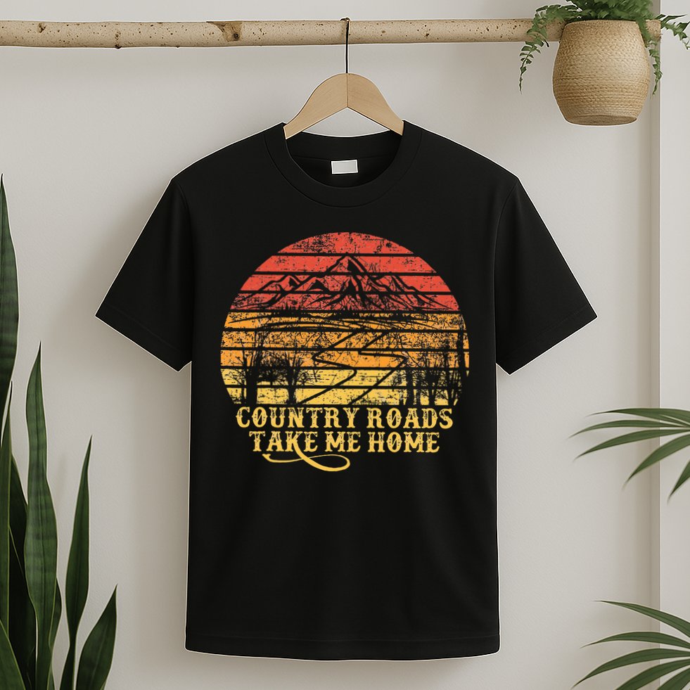 Vintage Retro Music Country Roads Take Me Home T-Shirt