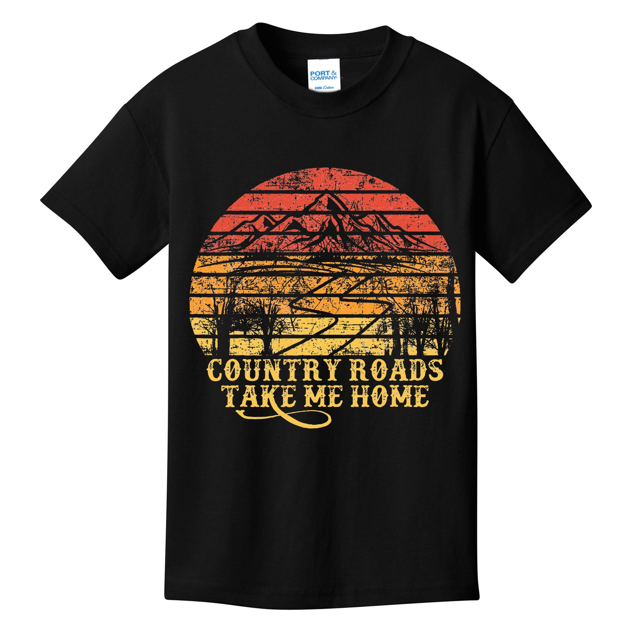 Vintage Retro Music Country Roads Take Me Home Kids T-Shirt