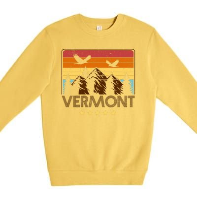 Vermont Retro Mountain Eagle Premium Crewneck Sweatshirt