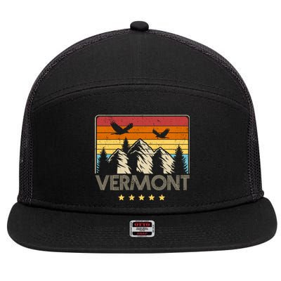 Vermont Retro Mountain Eagle 7 Panel Mesh Trucker Snapback Hat