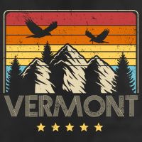 Vermont Retro Mountain Eagle 7 Panel Mesh Trucker Snapback Hat