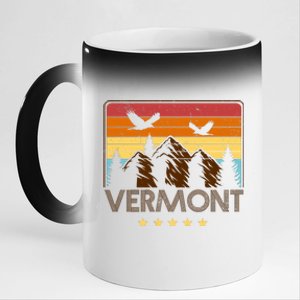 Vermont Retro Mountain Eagle 11oz Black Color Changing Mug