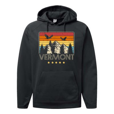 Vermont Retro Mountain Eagle Performance Fleece Hoodie