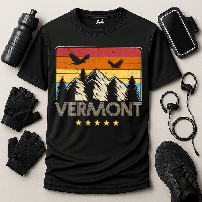 Vermont Retro Mountain Eagle Performance Shirt