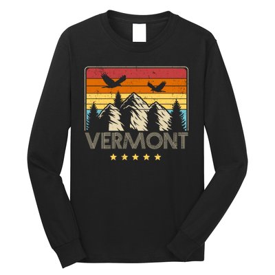 Vermont Retro Mountain Eagle Long Sleeve Shirt