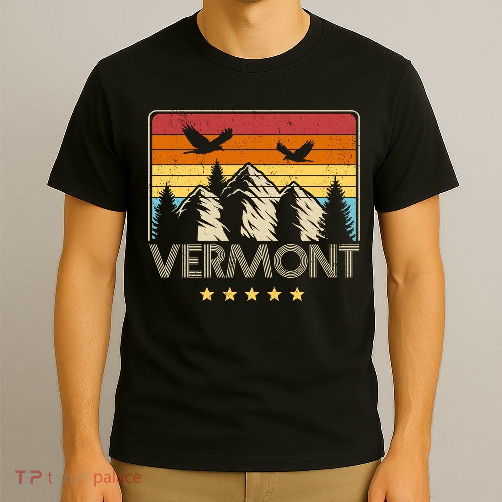 Vermont Retro Mountain Eagle T-Shirt
