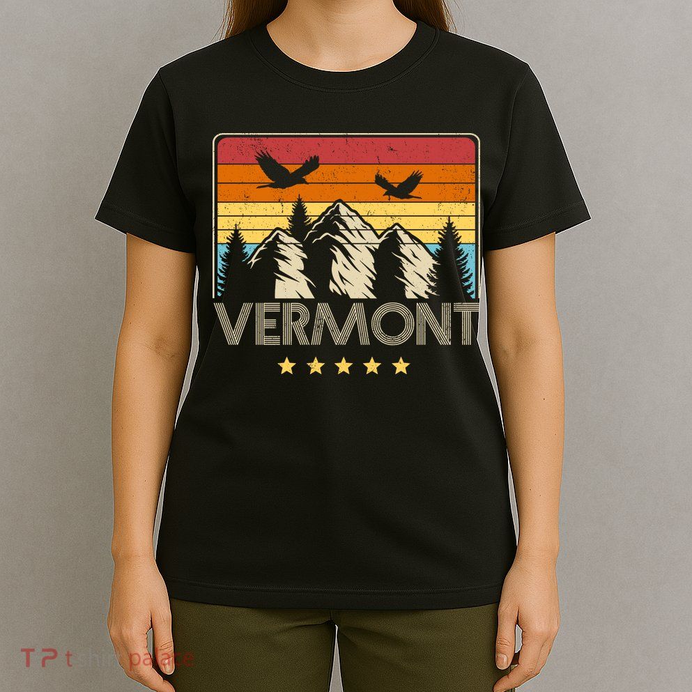 Vermont Retro Mountain Eagle T-Shirt