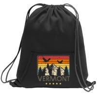 Vermont Retro Mountain Eagle Sweatshirt Cinch Pack Bag