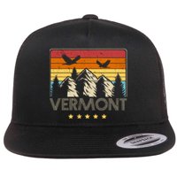 Vermont Retro Mountain Eagle Flat Bill Trucker Hat