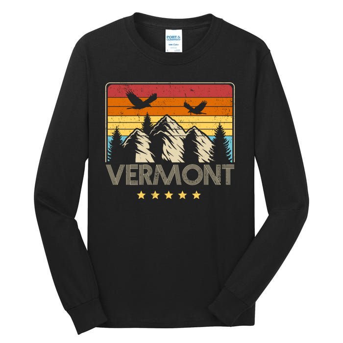 Vermont Retro Mountain Eagle Tall Long Sleeve T-Shirt