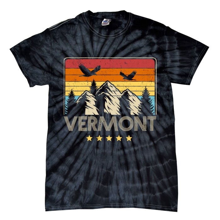 Vermont Retro Mountain Eagle Tie-Dye T-Shirt