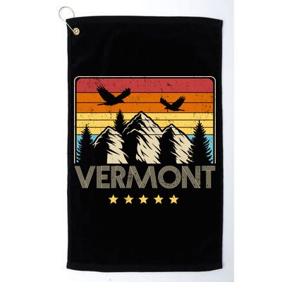 Vermont Retro Mountain Eagle Golf Towel