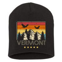 Vermont Retro Mountain Eagle Short Acrylic Beanie