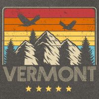 Vermont Retro Mountain Eagle Cotton Canvas Backpack